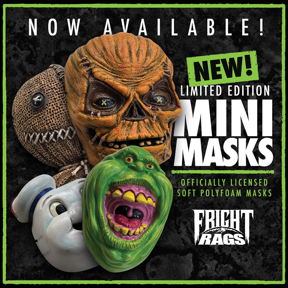NECESITAMOS estas mini máscaras TRICK 'R TREAT & GHOSTBUSTERS de Fright Rags